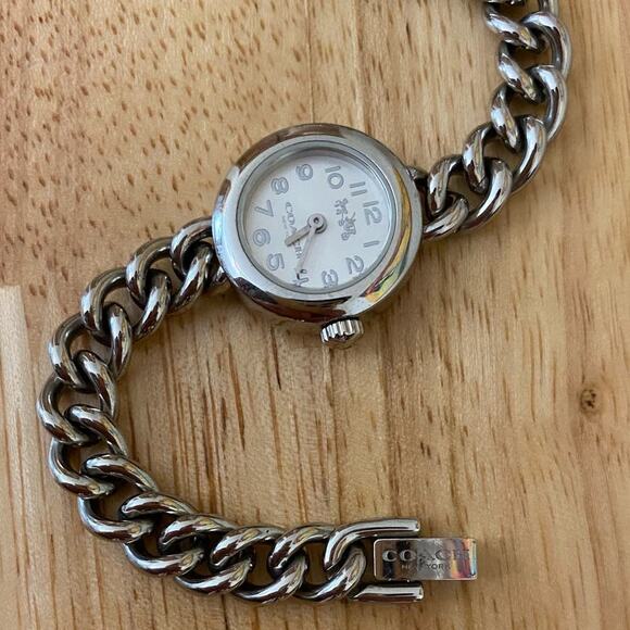 Coach Silver Stainless Steel Link Chain Watch Bracelet - Picture 3 of 11
